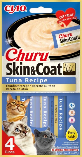 Churu Skin & Coat Tunfisk Kattesnacks 4 stk for Helse og Pels