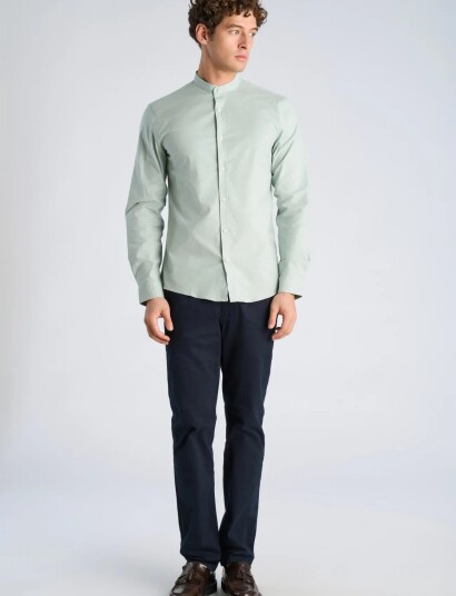 Lindbergh Yarn Dyed Oxford Superflex Shirt Green L Lindbergh Yarn Dyed Oxford Superflex Shirt Green L