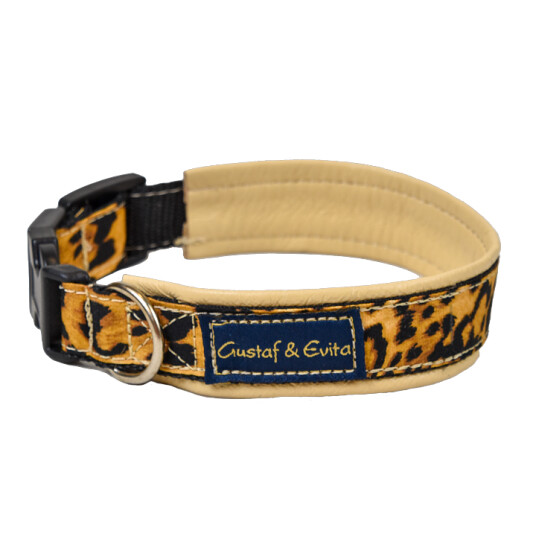 Hundhalsband SNK - Snabbknäppning/Ställbart, Skinnskodd Pattern 35 cm
