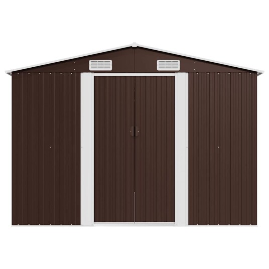 vidaXL Hageskjul 257x580x181 cm metall brun