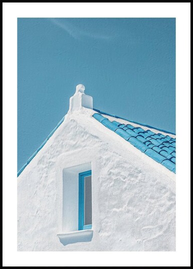 Blue Roof and White Walls Plakat Plakat / 30x40cm Blue Roof and White Walls Plakat Plakat / 30x40cm