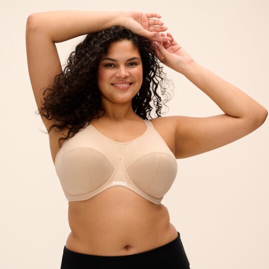 Elomi BH Energise Sports Bra Beige nylon I 90 Dame
