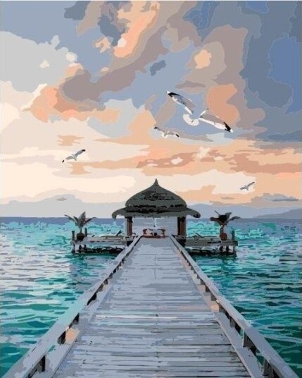 Male Etter Tall 40X50 Cm   Plattform Ved Havet |