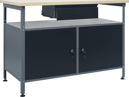 Arbeidsbenk svart 120x60x85 cm stål