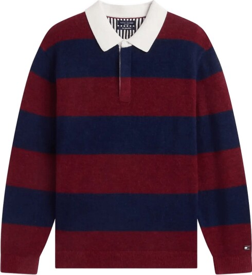 Tommy Hilfiger Ny Rugby Sweater NAVY BURGUNDY XXL