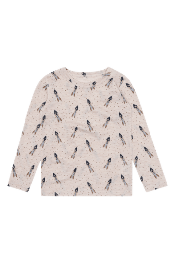 Hust And Claire Hust & Claire Acel Rocket ull/tencel trøye til barn wheat melange 116