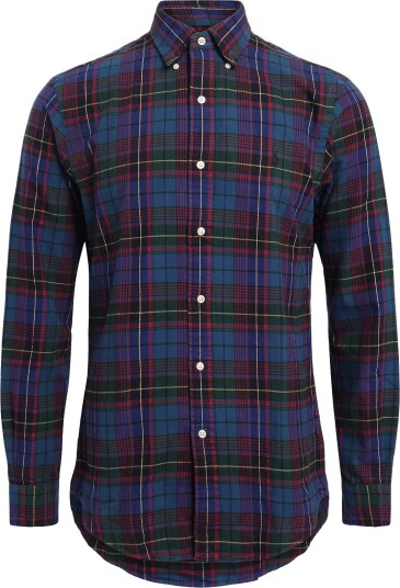 Polo Ralph Lauren Custom Fit Plaid Brushed Oxford Shirt Green XXL