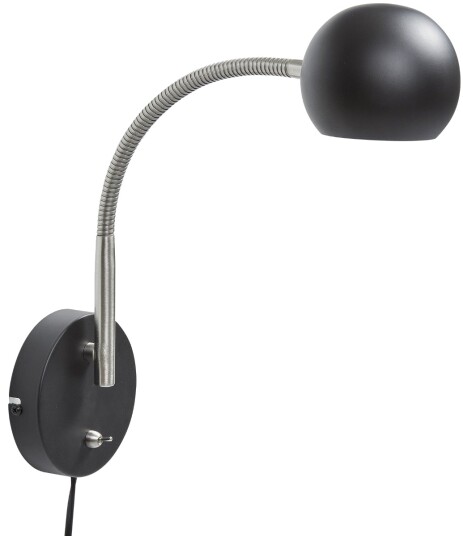 Fladen Vegglampe Med Bryter  Sort