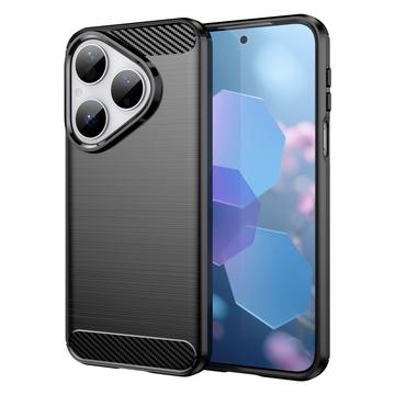 Huawei Pura 80 Børstet TPU deksel   karbonfiber   svart