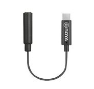 Boya BY-K4 USB-C til 3,5 mm Hodetelefonsadapter - 6 cm - Svart