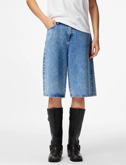 Pieces Pcsky Mw Denim Jorts Noos Bc Blue L