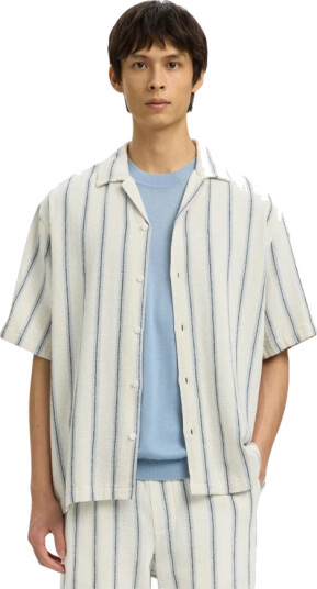 Selected Slhrlxcal Ss Shirt Resort Cream L
