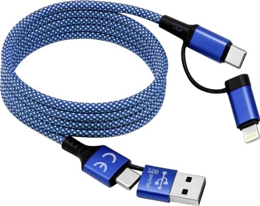 Smrter_Magneto_Ult_Bl Usb Ladekabel Usb C Til Usb A + Apple Lightning 1 M Blå Smrter_Magneto_Ult_Bl Usb Ladekabel Usb C Til Usb A + Apple Lightning 1 M Blå