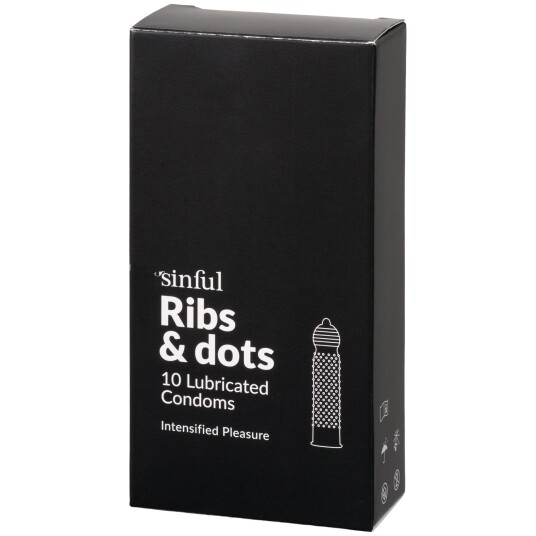 Sinful Ribs & Dots Kondomer 10 stk Clear Sinful Ribs & Dots Kondomer 10 stk Clear