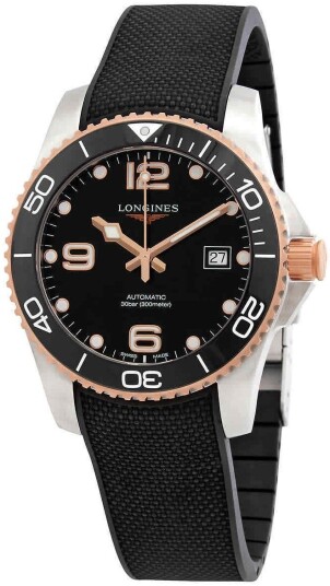 Longines Herreklokke L3.781.3.58.9 HydroConquest Sort/Gummi Ø41 mm