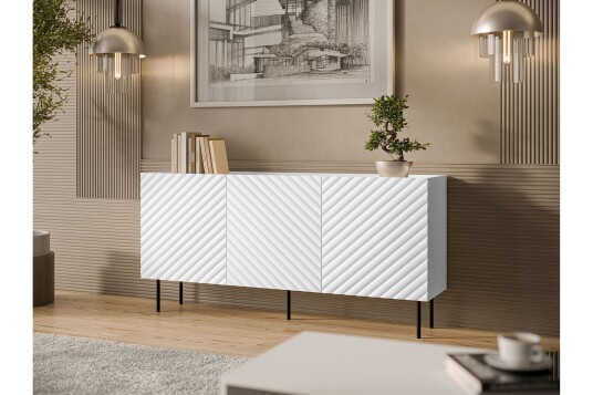 Kommode Munkedal 166 cm Hvit Kommode Munkedal 166 cm Hvit