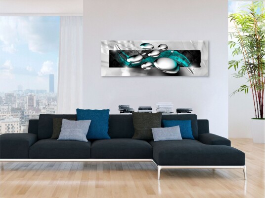Tavle Shiny Stones 1 Part Narrow Turquoise 135X45 Artgeist sp. z o. o.