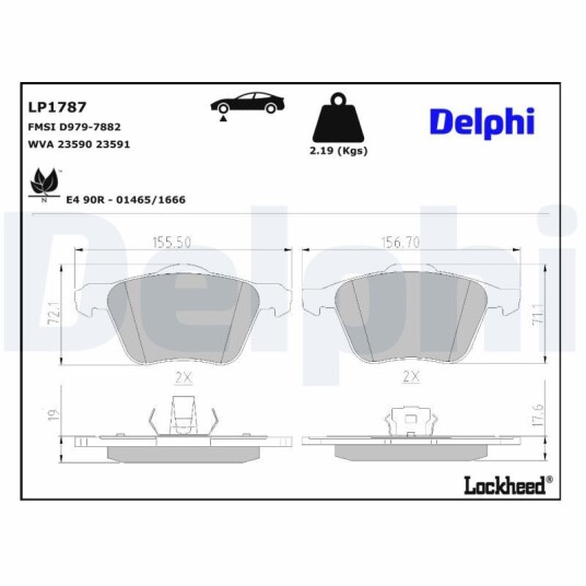 Bremseklosser DELPHI LP1787