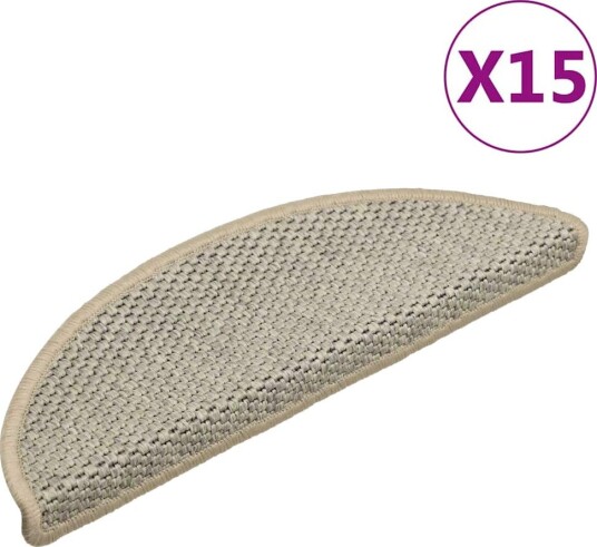 vidaXL Selvklebende trappematter sisal-utseende 15 stk 56x17x3cm grå vidaXL Selvklebende trappematter sisal-utseende 15 stk 56x17x3cm grå