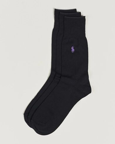Polo Ralph Lauren 3-Pack Mercerized Cotton Socks Black Polo Ralph Lauren 3-Pack Mercerized Cotton Socks Black