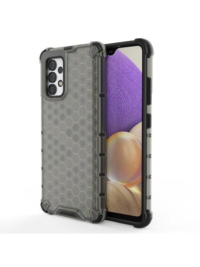 Hurtel Honeycomb Case Armored Cover with a Gel Frame for Samsung Galaxy A03s Black