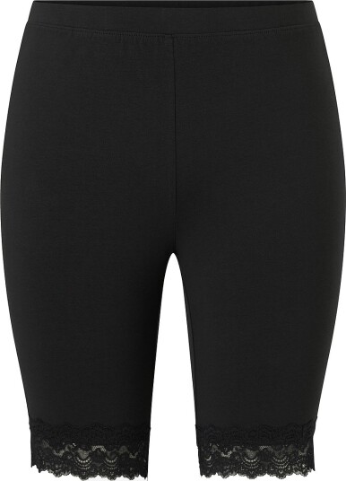 Ellos Plus collection Sykkelshortser med blonder Svart