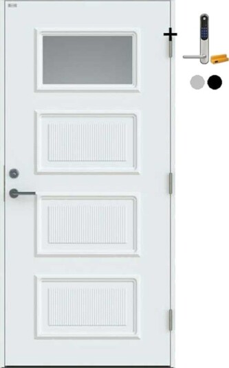 Ytterdør Diplomat Signe Klart Glass med Yale Doorman Classic Home
