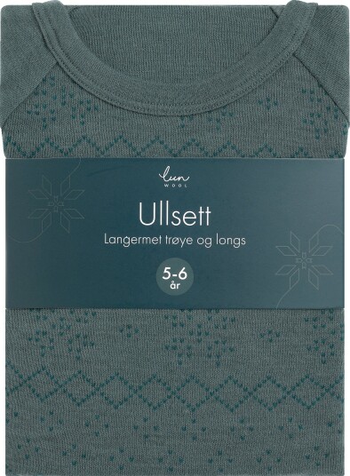Lun Wool ullsett grønn 5 6 år 1 sett