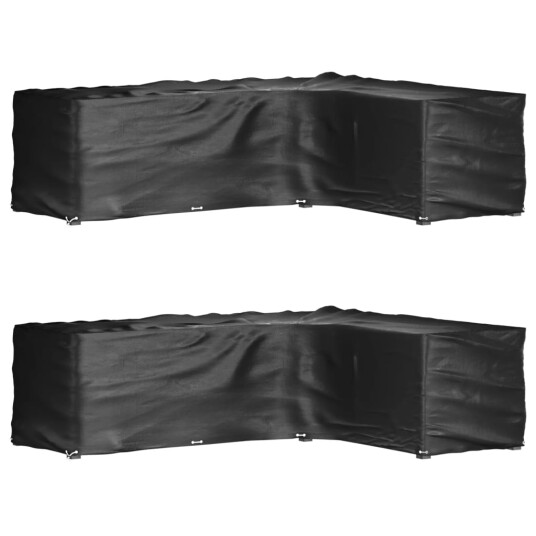 vidaXL L-formet hagemøbeltrekk 2 stk 18 maljer 285x220x80 cm