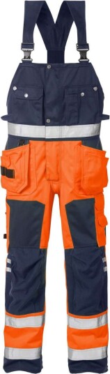 Fristads Høy synlighet selebukse cl 2 1014 PLU Hi Vis Oransje / Marineblå D112