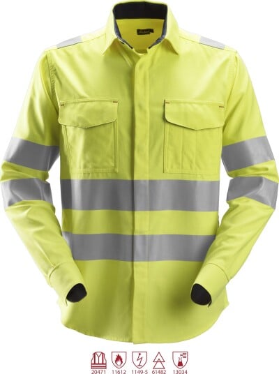 Snickers Workwear Skjorte 8562 ProtecWork Varsel, Gul XL