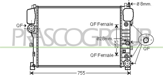 PRASCO ME526R002 Radiator, motorkjøling PRASCO ME526R002 Radiator, motorkjøling