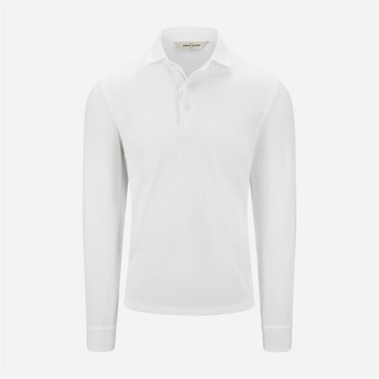 Gran Sasso Pique Cotton Longsleeve White