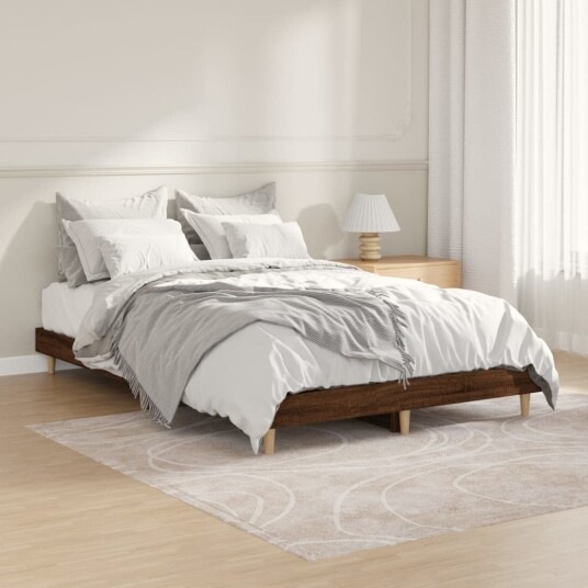 vidaXL Sengeramme brun eik 120x190 cm konstruert tre