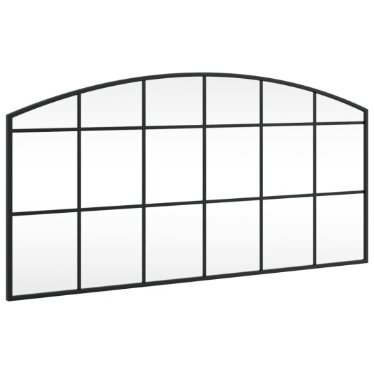 vidaXL Veggspeil svart 100x50 cm buet jern vidaXL Veggspeil svart 100x50 cm buet jern