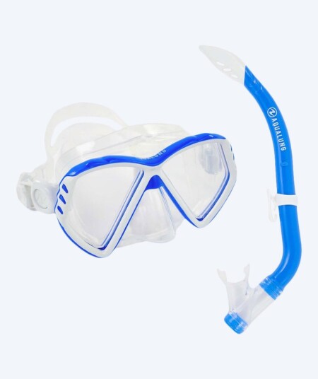 Aqualung snorkelsett til barn - Combo Cub (8-18 år) - Klar/blå