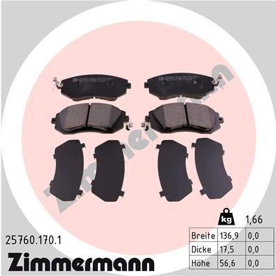 Bremseklosser ZIMMERMANN 25760.170.1 Bremseklosser ZIMMERMANN 25760.170.1