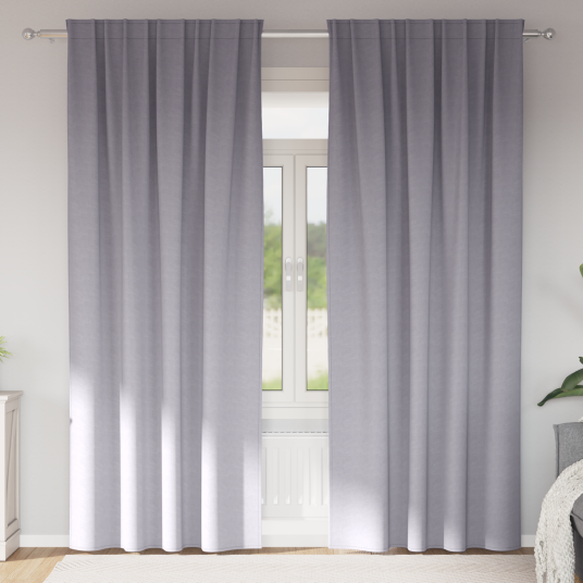  Gardiner med gardiner 2 pcs Metall grå Polyester
