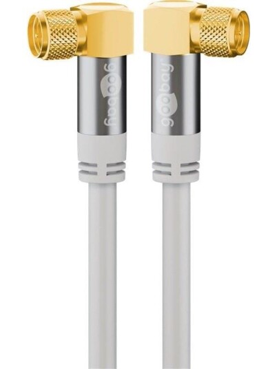 Goobay 5m Antennekabel 135dB Skjermet F-Hann - Hvit Goobay 5m Antennekabel 135dB Skjermet F-Hann - Hvit