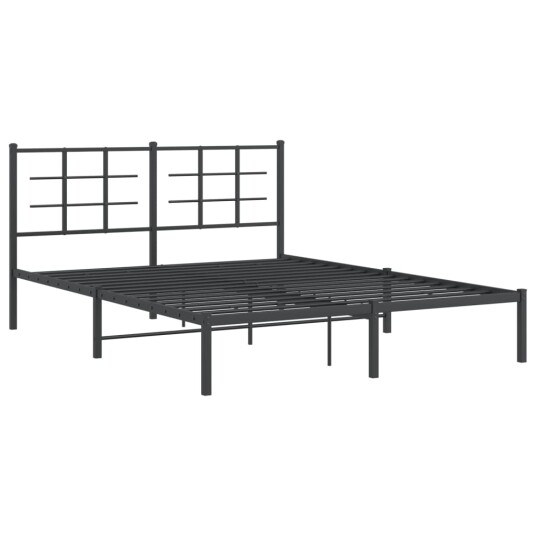  Sengeramme i metall med sengegavl svart 150x200 cm 8721012303621