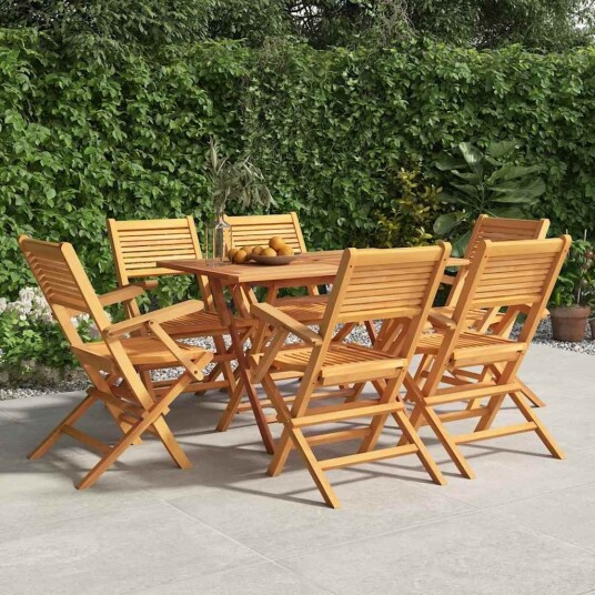 vidaXL Klappstoler 6 stk. 55x62x90 cm heltre teak