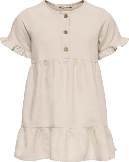 Kids Only Kmgannabell S/S Linen Dress Pnt Beige 98