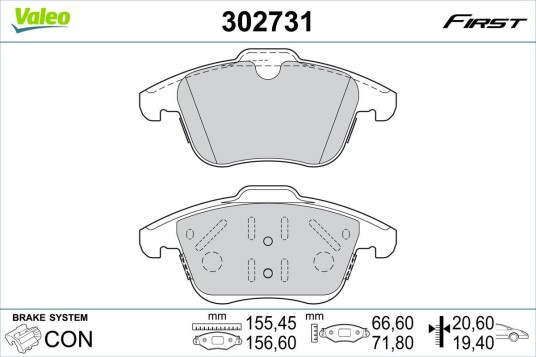 Bremseklosser VALEO 302731