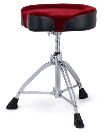 Mapex T865ser Drum Throne Saddle Top Double Braced W/red Cloth Top