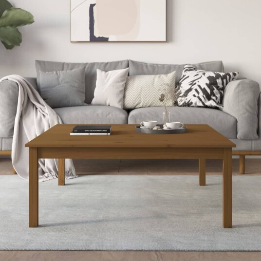 vidaXL Salongbord honningbrun 100x100x40 cm heltre furu vidaXL Salongbord honningbrun 100x100x40 cm heltre furu