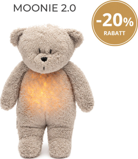 Moonie Bamse Friend 2.0 Organic Gray Natur Sovebamse Med Lyd Og Nattlampe Moonie Bamse Friend 2.0 Organic Gray Natur Sovebamse Med Lyd Og Nattlampe