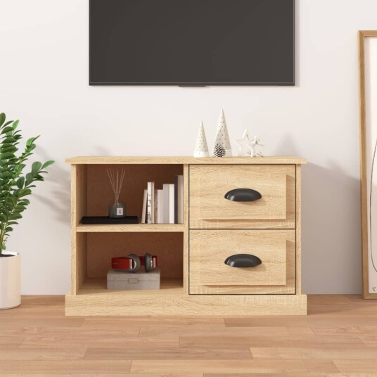 vidaXL TV-benk sonoma eik 73x35,5x47,5 cm konstruert tre