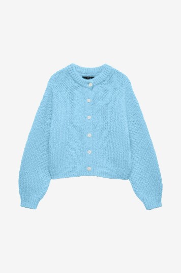 Vero Moda Girl Kardigan vmWilo LS O neck Blå Vero Moda Girl Kardigan vmWilo LS O neck Blå