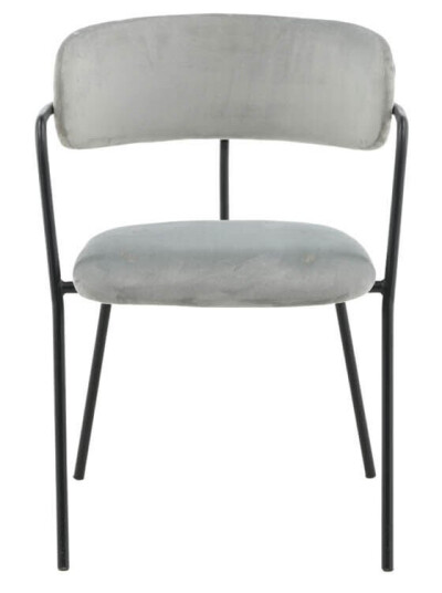 Arrow spisestuestoler med armlener, velour grå. Arrow spisestuestoler med armlener, velour grå.