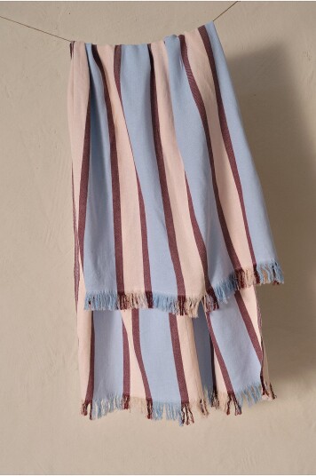 Ellos Home Strandhåndkle Flossie Hamam Beachtowel Blå